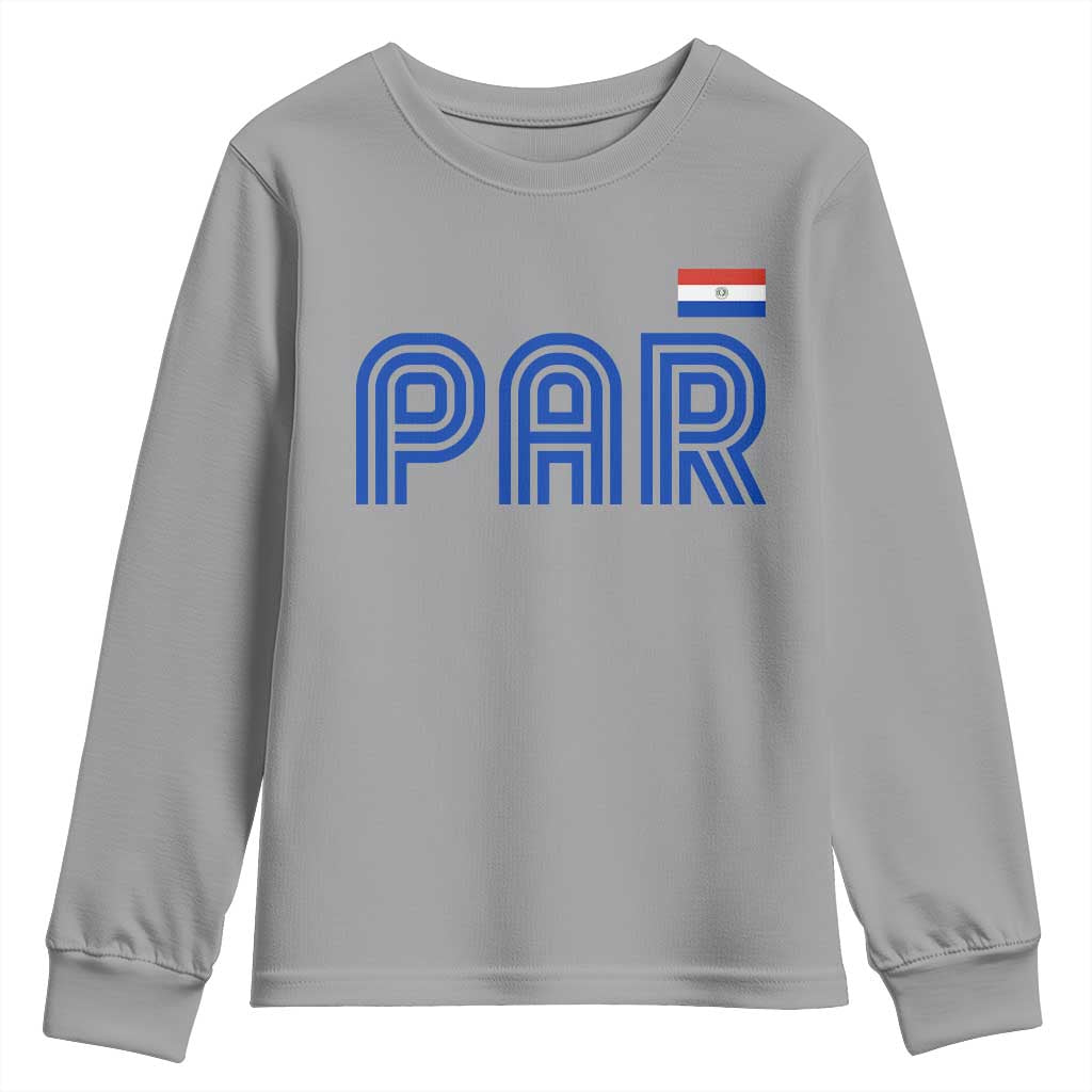 Vintage Paraguay Youth Sweatshirt Retro Typography Patriotic Paraguayan Pride Flag Graphic