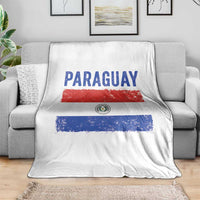 Vintage Paraguay Flag Distressed Paraguayan Pride Patriotic Soccer Fan Graphic Throw Blanket