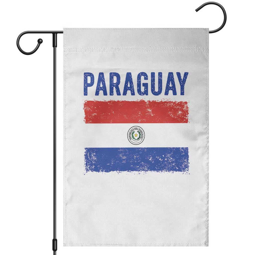 Vintage Paraguay Flag Distressed Paraguayan Pride Patriotic Soccer Fan Graphic Garden Flag