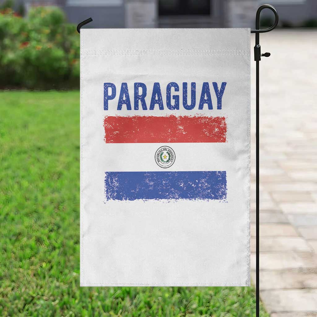 Vintage Paraguay Flag Distressed Paraguayan Pride Patriotic Soccer Fan Graphic Garden Flag