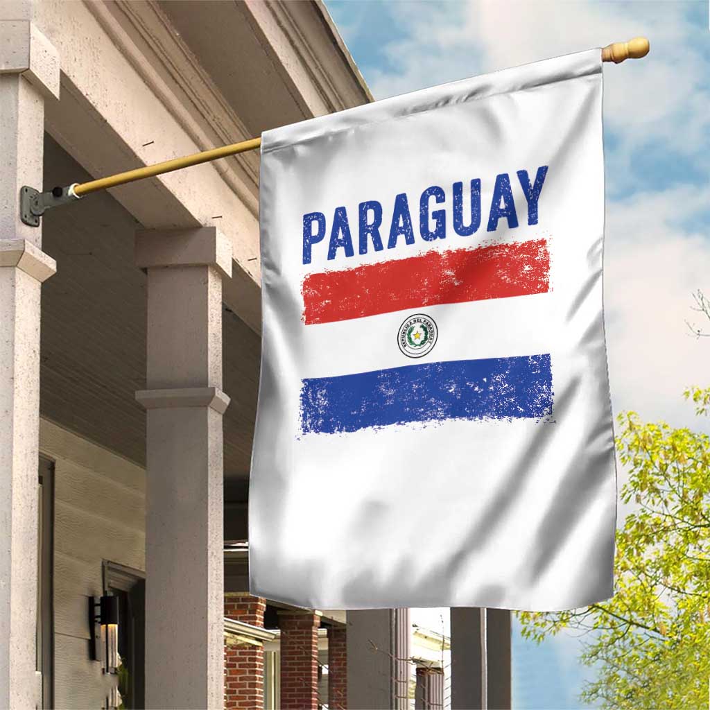 Vintage Paraguay Flag Distressed Paraguayan Pride Patriotic Soccer Fan Graphic Garden Flag