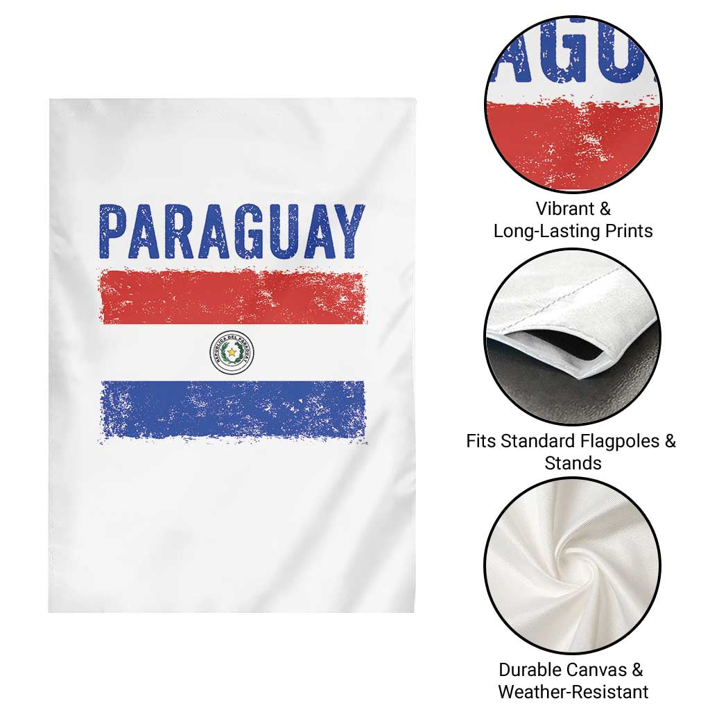 Vintage Paraguay Flag Distressed Paraguayan Pride Patriotic Soccer Fan Graphic Garden Flag