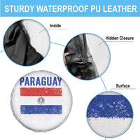 Vintage Paraguay Flag Distressed Paraguayan Pride Patriotic Soccer Fan Graphic Spare Tire Cover