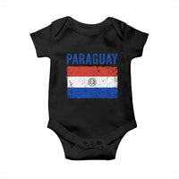 Vintage Paraguay Flag Distressed Paraguayan Pride Patriotic Soccer Fan Graphic Baby Onesie