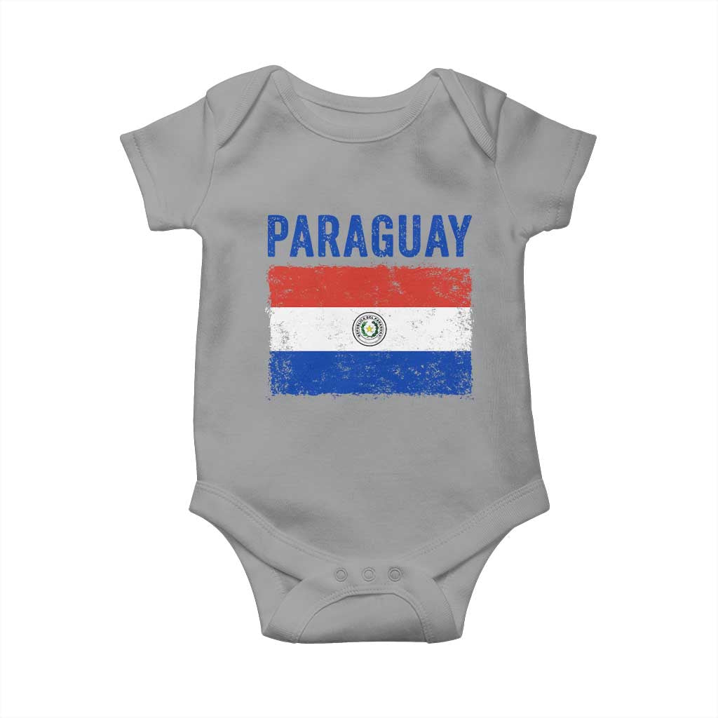 Vintage Paraguay Flag Distressed Paraguayan Pride Patriotic Soccer Fan Graphic Baby Onesie