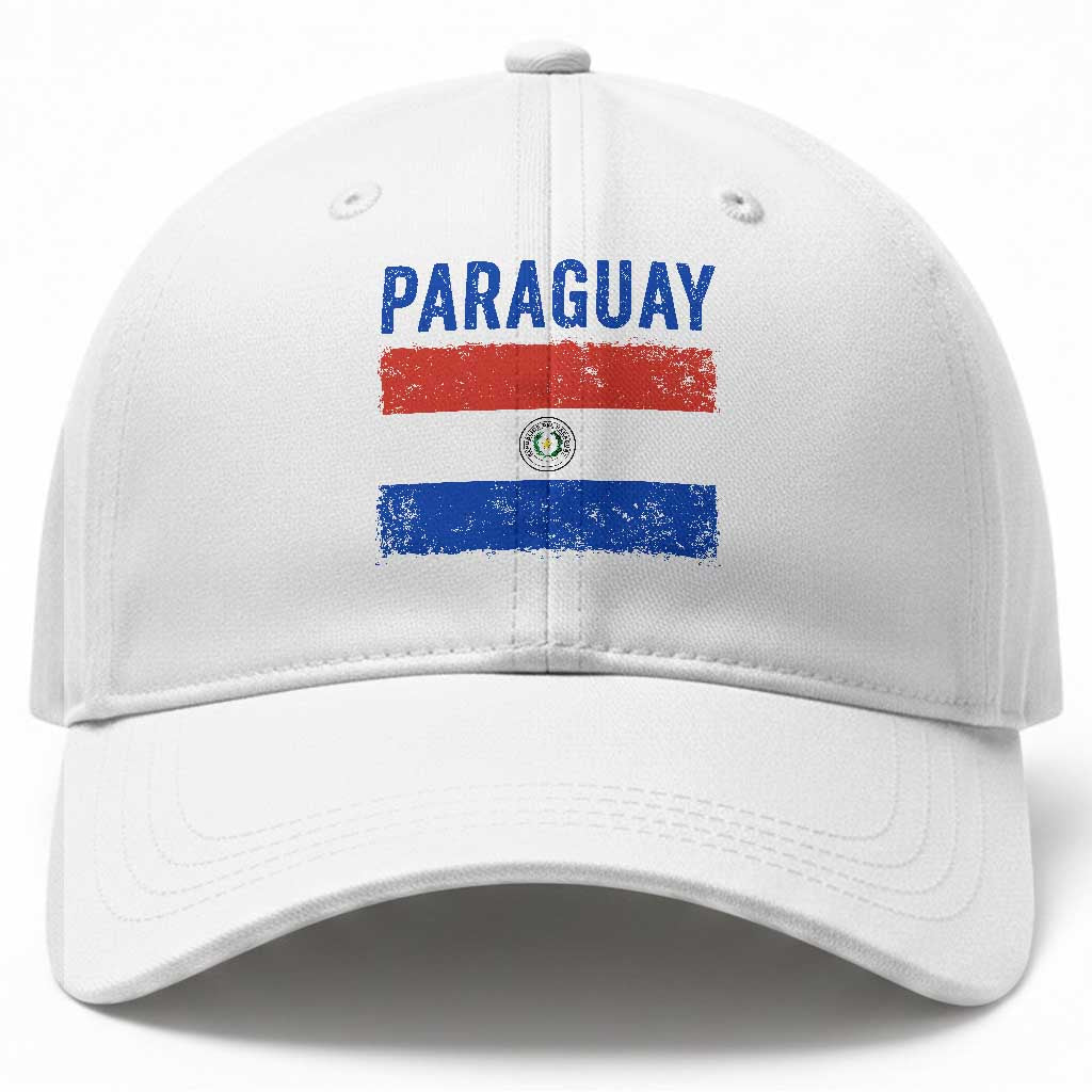 Vintage Paraguay Flag Distressed Paraguayan Pride Patriotic Soccer Fan Graphic Baseball Cap