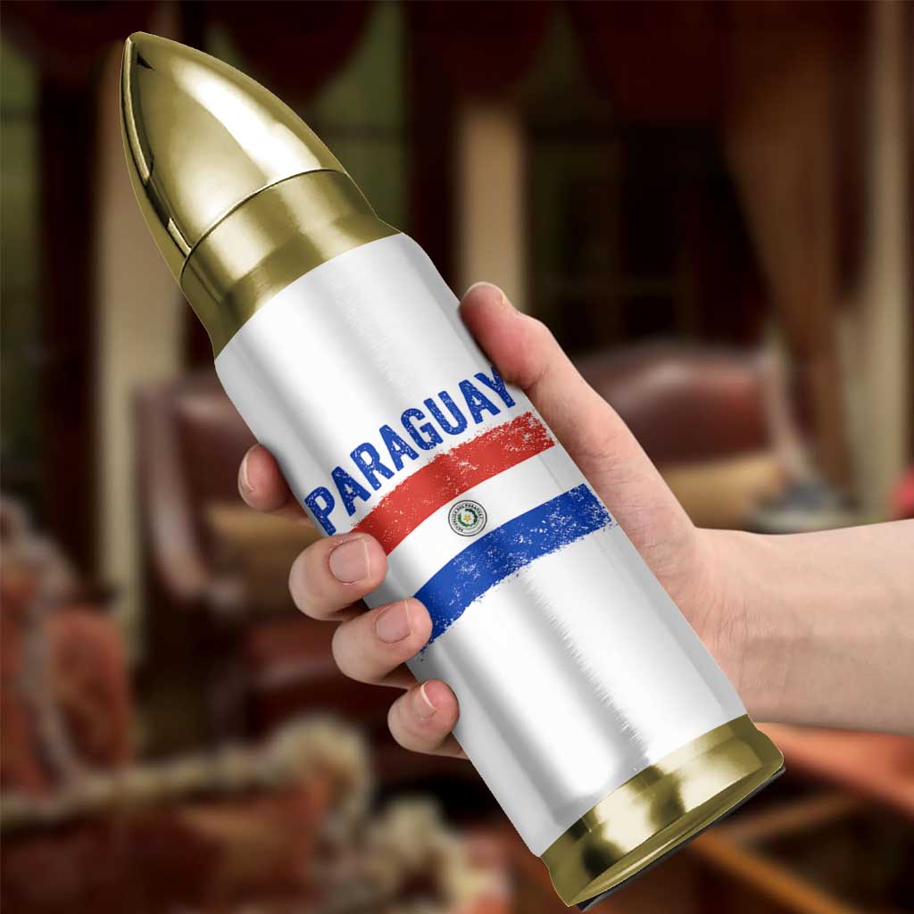Vintage Paraguay Flag Distressed Paraguayan Pride Patriotic Soccer Fan Graphic Bullet Tumbler