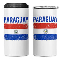 Vintage Paraguay Flag Distressed Paraguayan Pride Patriotic Soccer Fan Graphic 4 in 1 Can Cooler Tumbler