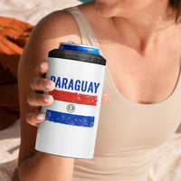 Vintage Paraguay Flag Distressed Paraguayan Pride Patriotic Soccer Fan Graphic 4 in 1 Can Cooler Tumbler