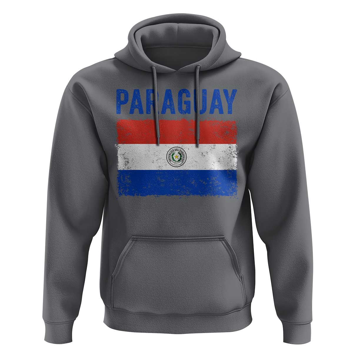 Vintage Paraguay Flag Distressed Paraguayan Pride Patriotic Soccer Fan Graphic Hoodie