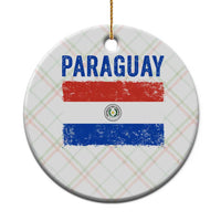 Vintage Paraguay Flag Distressed Paraguayan Pride Patriotic Soccer Fan Graphic Ceramic Ornament