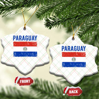 Vintage Paraguay Flag Distressed Paraguayan Pride Patriotic Soccer Fan Graphic Ceramic Ornament