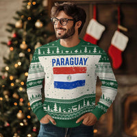 Vintage Paraguay Flag Distressed Paraguayan Pride Patriotic Soccer Fan Graphic Ugly Christmas Sweater