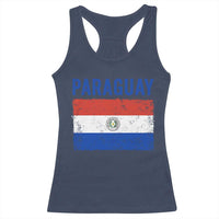 Vintage Paraguay Flag Distressed Paraguayan Pride Patriotic Soccer Fan Graphic Racerback Tank Top