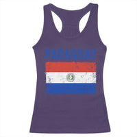 Vintage Paraguay Flag Distressed Paraguayan Pride Patriotic Soccer Fan Graphic Racerback Tank Top