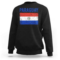 Vintage Paraguay Flag Distressed Paraguayan Pride Patriotic Soccer Fan Graphic Sweatshirt