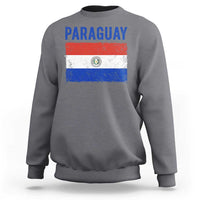 Vintage Paraguay Flag Distressed Paraguayan Pride Patriotic Soccer Fan Graphic Sweatshirt