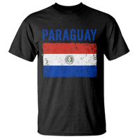 Vintage Paraguay Flag Distressed Paraguayan Pride Patriotic Soccer Fan Graphic T Shirt