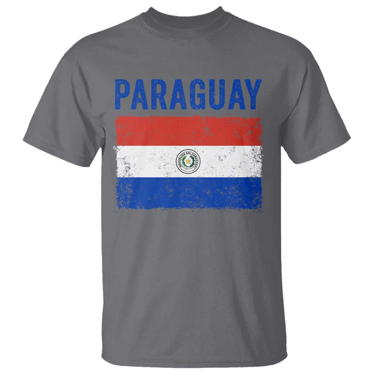 Vintage Paraguay Flag Distressed Paraguayan Pride Patriotic Soccer Fan Graphic T Shirt