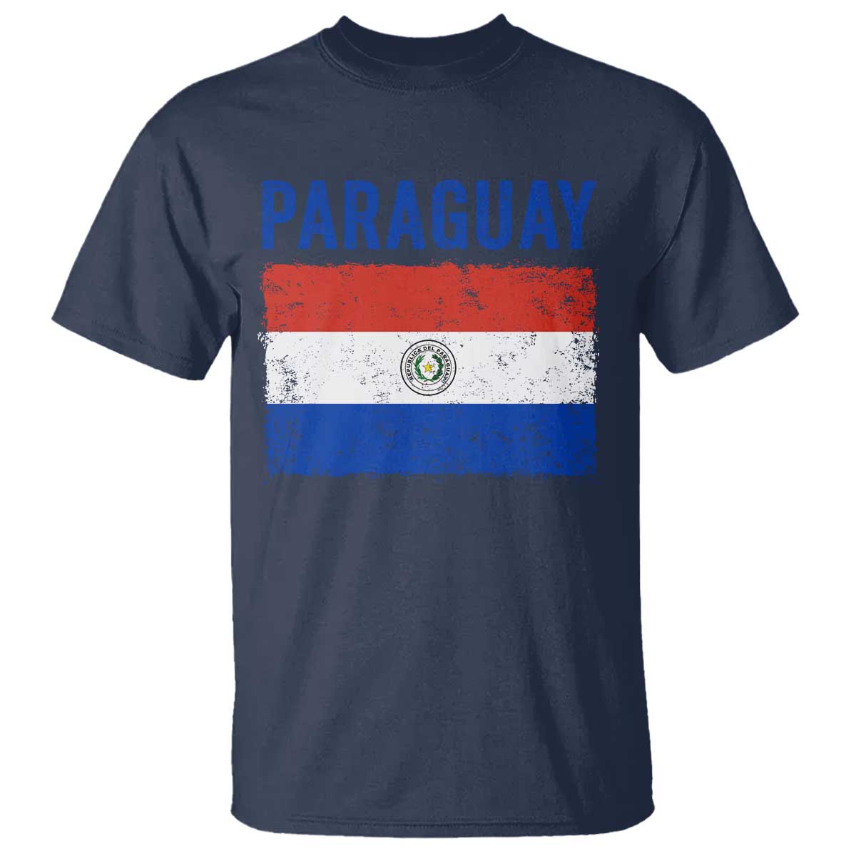 Vintage Paraguay Flag Distressed Paraguayan Pride Patriotic Soccer Fan Graphic T Shirt