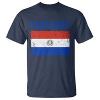Vintage Paraguay Flag Distressed Paraguayan Pride Patriotic Soccer Fan Graphic T Shirt