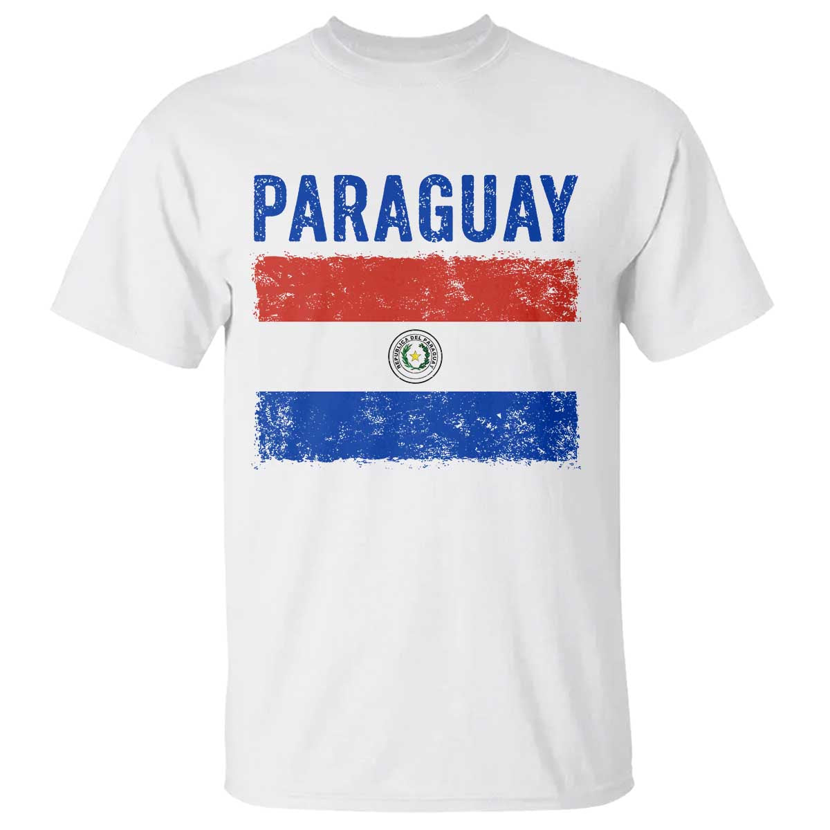Vintage Paraguay Flag Distressed Paraguayan Pride Patriotic Soccer Fan Graphic T Shirt