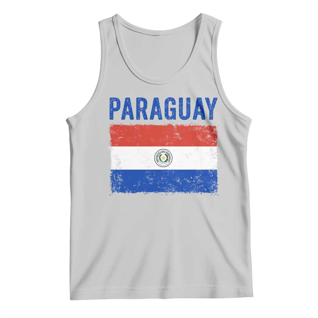 Vintage Paraguay Flag Distressed Paraguayan Pride Patriotic Soccer Fan Graphic Tank Top