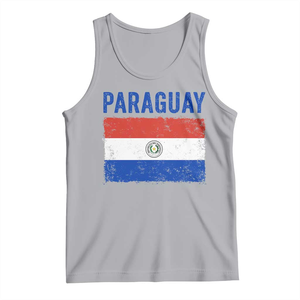 Vintage Paraguay Flag Distressed Paraguayan Pride Patriotic Soccer Fan Graphic Tank Top