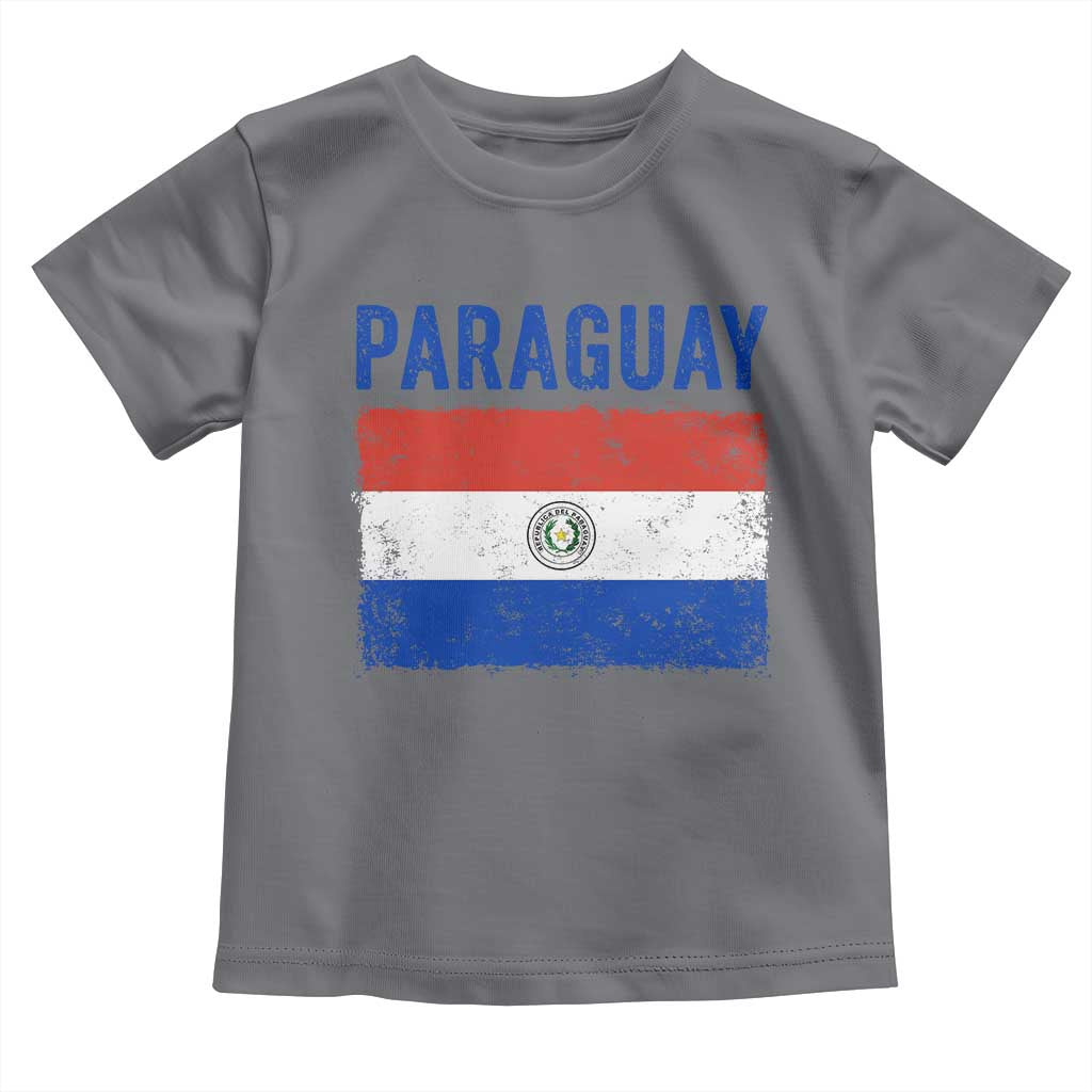 Vintage Paraguay Flag Distressed Paraguayan Pride Patriotic Soccer Fan Graphic Toddler T Shirt