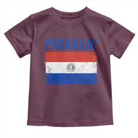Vintage Paraguay Flag Distressed Paraguayan Pride Patriotic Soccer Fan Graphic Toddler T Shirt