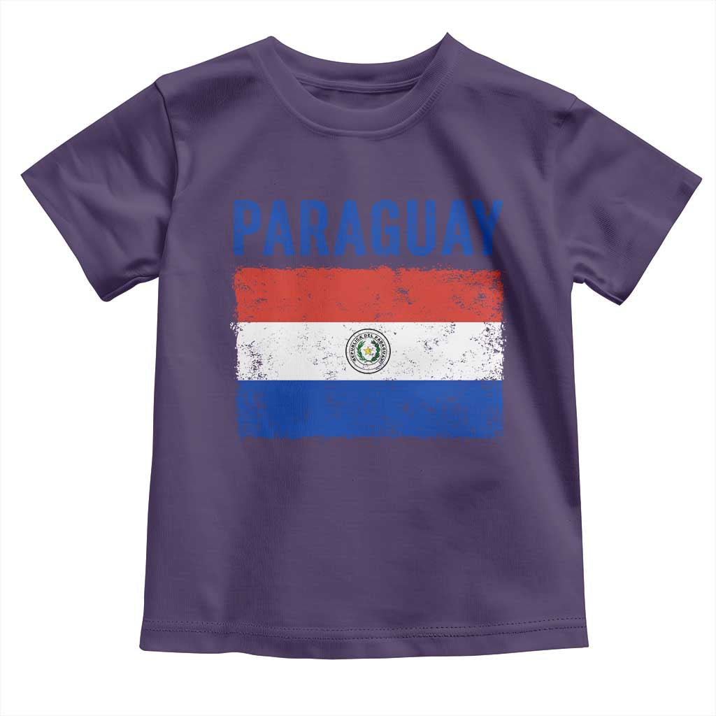 Vintage Paraguay Flag Distressed Paraguayan Pride Patriotic Soccer Fan Graphic Toddler T Shirt