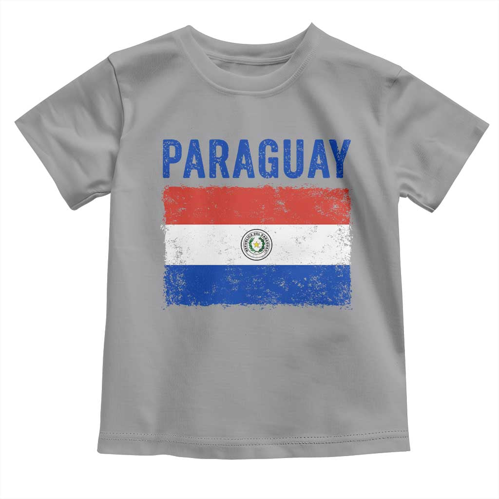 Vintage Paraguay Flag Distressed Paraguayan Pride Patriotic Soccer Fan Graphic Toddler T Shirt