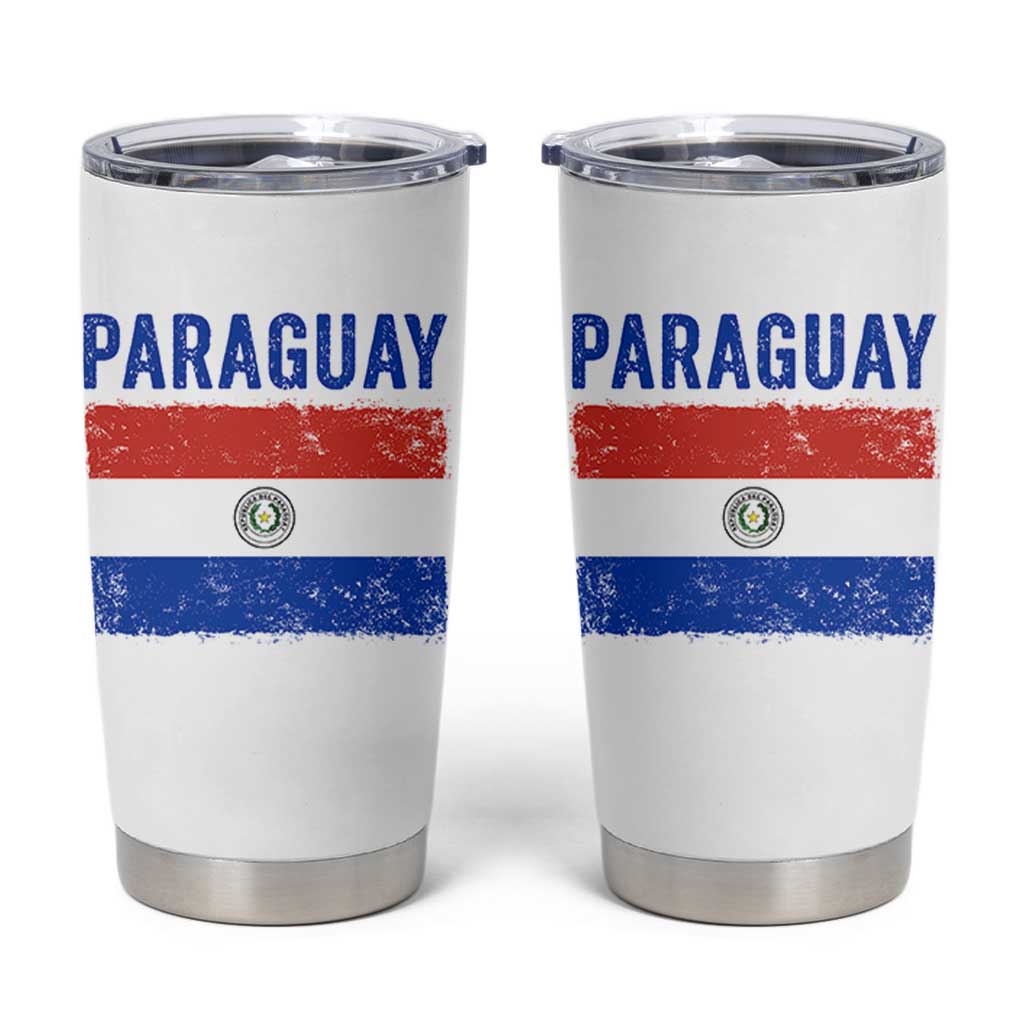 Vintage Paraguay Flag Distressed Paraguayan Pride Patriotic Soccer Fan Graphic Tumbler Cup