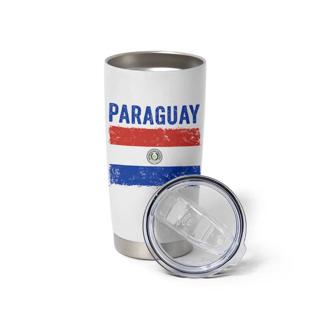 Vintage Paraguay Flag Distressed Paraguayan Pride Patriotic Soccer Fan Graphic Tumbler Cup