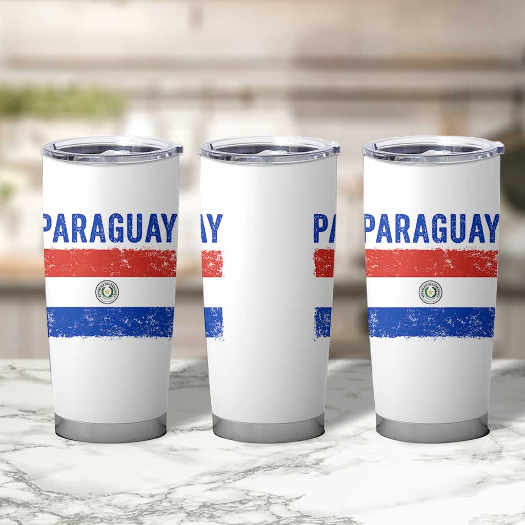 Vintage Paraguay Flag Distressed Paraguayan Pride Patriotic Soccer Fan Graphic Tumbler Cup