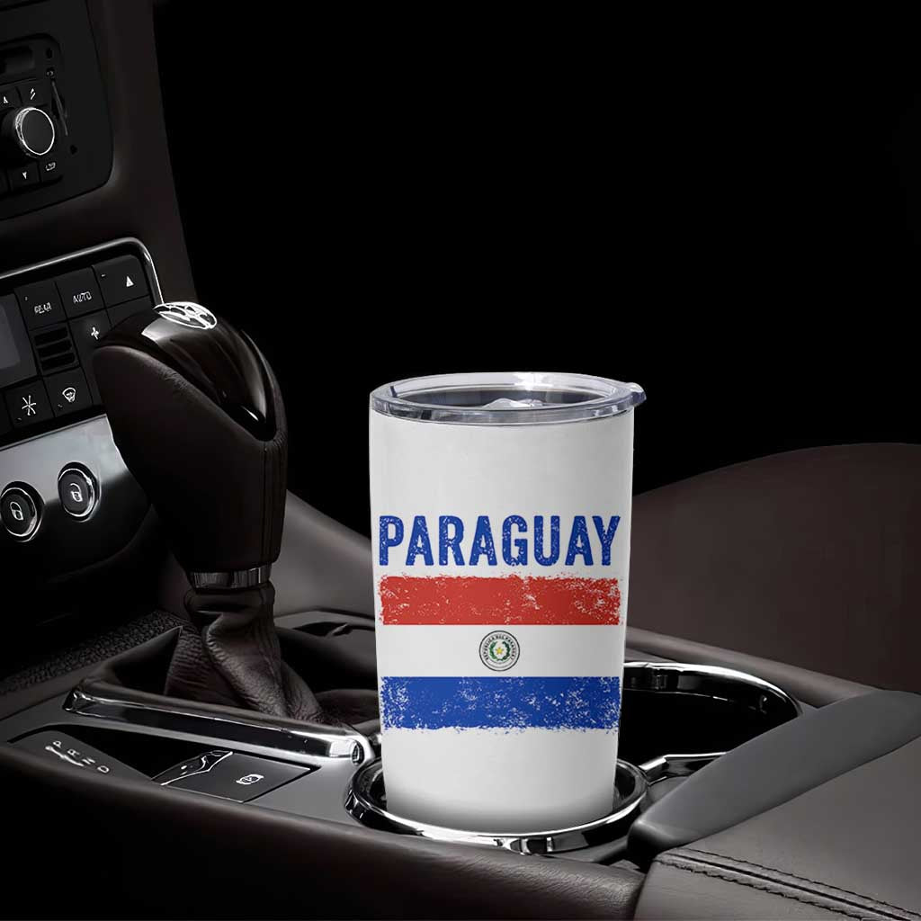 Vintage Paraguay Flag Distressed Paraguayan Pride Patriotic Soccer Fan Graphic Tumbler Cup