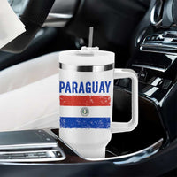 Vintage Paraguay Flag Distressed Paraguayan Pride Patriotic Soccer Fan Graphic Tumbler With Handle