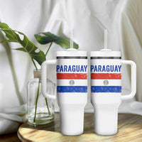 Vintage Paraguay Flag Distressed Paraguayan Pride Patriotic Soccer Fan Graphic Tumbler With Handle