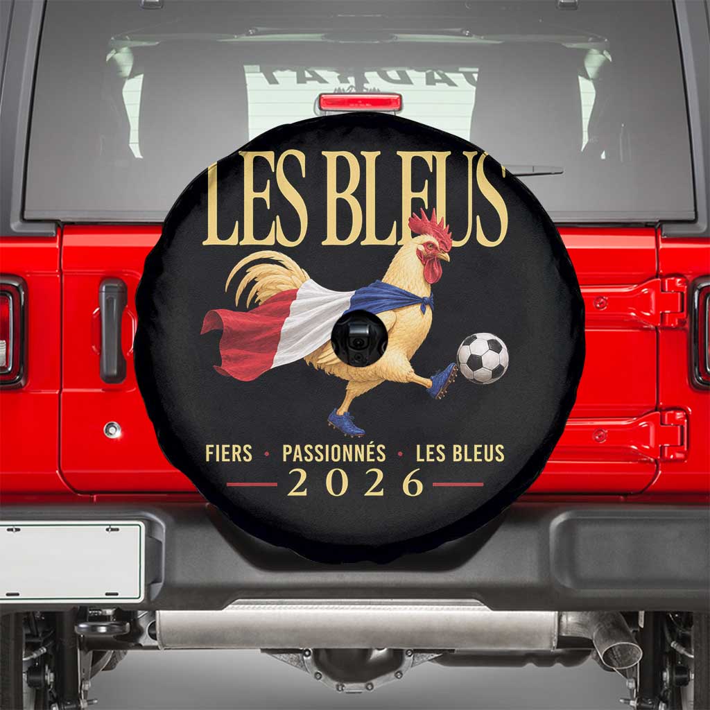 Les Bleus 2026 France Soccer Spare Tire Cover Rooster Wearing French Flag Patriotic Football Fan Graphic