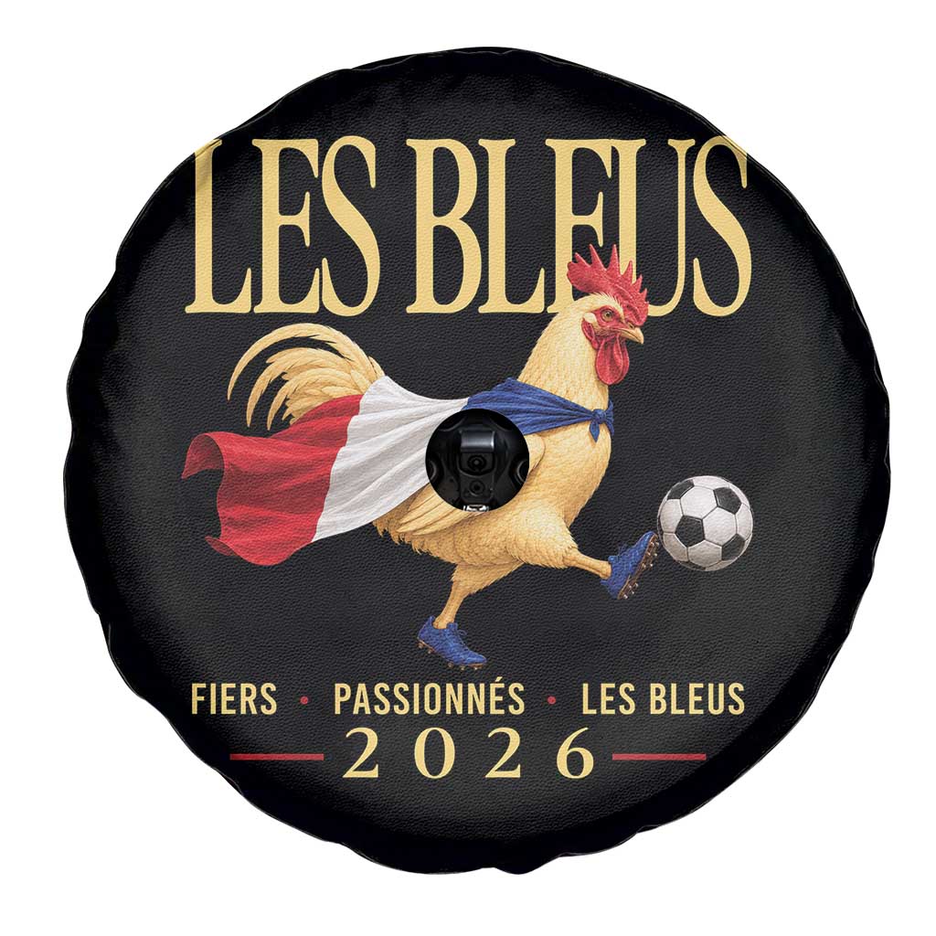 Les Bleus 2026 France Soccer Spare Tire Cover Rooster Wearing French Flag Patriotic Football Fan Graphic