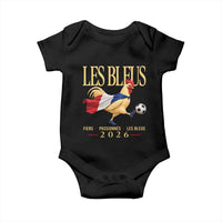 Les Bleus 2026 France Soccer Baby Onesie Rooster Wearing French Flag Patriotic Football Fan Graphic