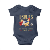Les Bleus 2026 France Soccer Baby Onesie Rooster Wearing French Flag Patriotic Football Fan Graphic