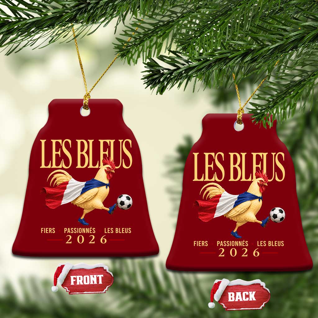 Les Bleus 2026 France Soccer Ceramic Ornament Rooster Wearing French Flag Patriotic Football Fan Graphic