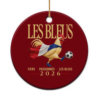 Les Bleus 2026 France Soccer Ceramic Ornament Rooster Wearing French Flag Patriotic Football Fan Graphic