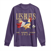 Les Bleus 2026 France Soccer Long Sleeve Shirt Rooster Wearing French Flag Patriotic Football Fan Graphic