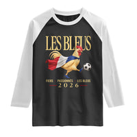 Les Bleus 2026 France Soccer Raglan Shirt Rooster Wearing French Flag Patriotic Football Fan Graphic