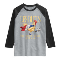 Les Bleus 2026 France Soccer Raglan Shirt Rooster Wearing French Flag Patriotic Football Fan Graphic