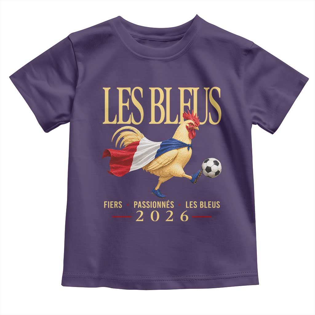 Les Bleus 2026 France Soccer Toddler T Shirt Rooster Wearing French Flag Patriotic Football Fan Graphic