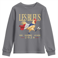 Les Bleus 2026 France Soccer Youth Sweatshirt Rooster Wearing French Flag Patriotic Football Fan Graphic