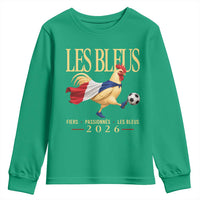 Les Bleus 2026 France Soccer Youth Sweatshirt Rooster Wearing French Flag Patriotic Football Fan Graphic